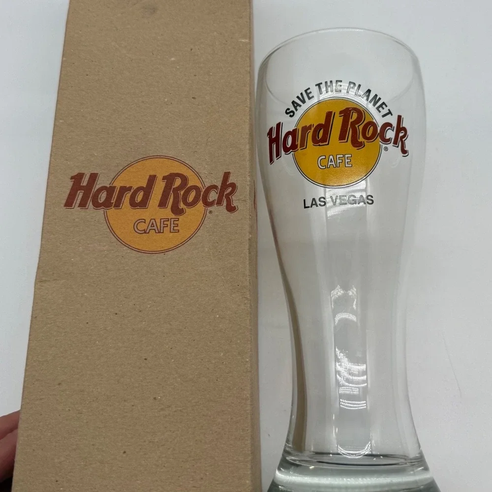 Hard Rock Cafe Las Vegas Save The Planet Pilsner Beer Glass with Original Box